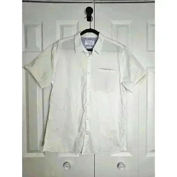 Paper Denim & Cloth Men's Short Sleeve White Shirt Slim Fit Size XL - Picture 1 of 6